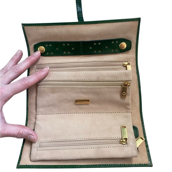 Time Resistance New Leather Green Jewelry Travel Case Madame Bovary Roll Bag - Picture 8 of 16